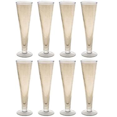Imagem de Karma, Elegante conjunto de 8 taças de champanhe, taças de brinde para festas, casamentos, bares de Mimosa, taça de champanhe com pés Catalina, âmbar