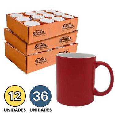 Imagem de Canecas Magica de Porcelana Vermelha Fosca - 330ml - Sublime, 12 unid.