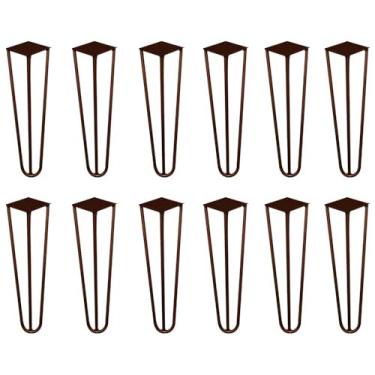 Imagem de Kit 12 Pés de Metal 30 CM Hairpin Legs Mesa de Canto Rack e Puffs Bronze G41
