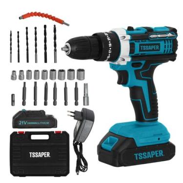 Imagem de Parafusadeira e Furadeira de Impacto com 2 baterias de 21v Maleta e Ac