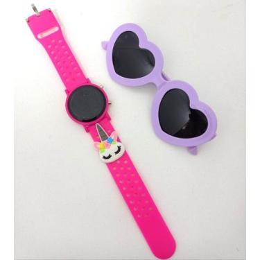 Imagem de Unicornio Brinquedo Reloginho Digital Infantil + Oculos - Dinka