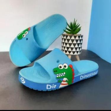 Imagem de Chinelo Infantil Slide Nuvem Dinossauro Sandália Criança Menino Menina