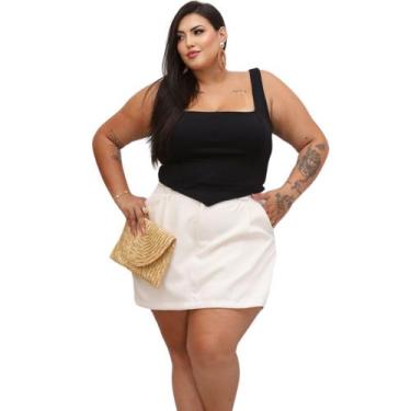 Imagem de Conjunto Plus Size Cropped e Short Saia Alfaiataria Moda Verão- 1 - Ou
