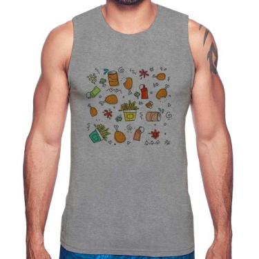 Imagem de Regata Fast Food - Foca na Moda, Cinza, G