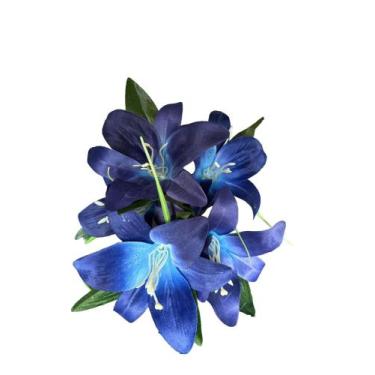 Imagem de Kit De 5 Buquês Cores Novas De Lírio Artificial Com 5 Flores - LM, Azu