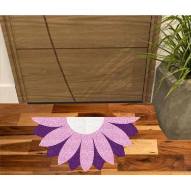Imagem de Tapete meia lua flor lilas no formato - ZAP TAPETES