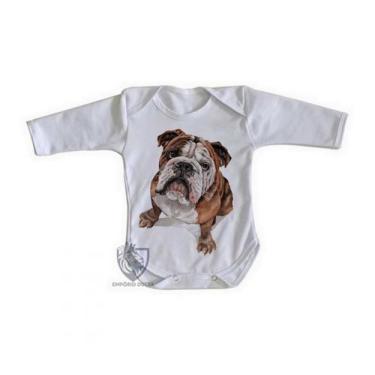 Imagem de body nenê criança roupa bebê manga longa Cachorro Bulldog Dog - Empóri