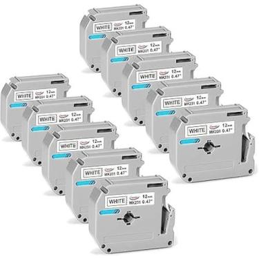 Imagem de Kit 10 Fita Compatível Brother M231 Mk231 T 12mm Pt 80 70 90 - Xfull