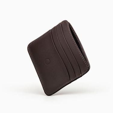 Imagem de Carteira Masculina Slim Couro Legítimo 8 Cartões - Hugo Jobs, Marrom