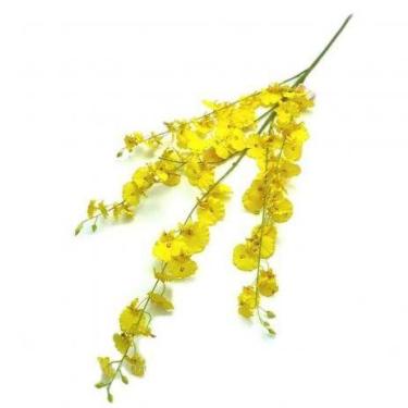 Imagem de Haste de Flor Artificial Orquídea Chuva de Ouro Amarela  Formosinha - 
