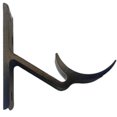 Imagem de Suporte Corrimao Tubo Alumínio Preto Escada Parede KIT 2PCS - VCB