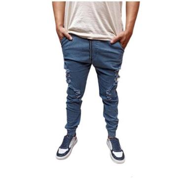 Imagem de calça jogger masculina branca lisa produto de ótima qualidade sarja e 