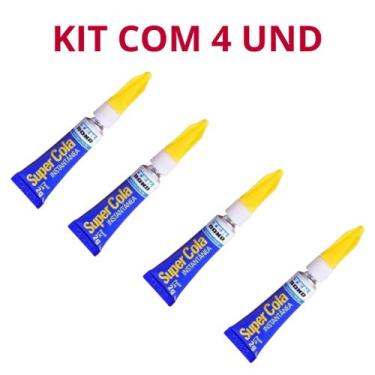 Imagem de Kit com 4 Cola Adesiva Instantâneo 2G Tekbond Super Cola Rápida e Prec