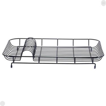 Imagem de Escorredor de Louça de Aço Preto Capacidade 11 Pratos - Mor