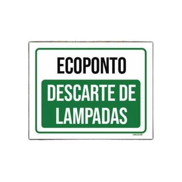 Imagem de Placa Ecoponto Descarte De Lampadas 18X23