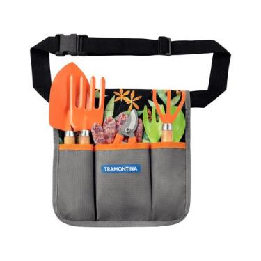 Imagem de Kit Jardinagem Tramontina 78119805 8 Peças, Laranja e Cinza