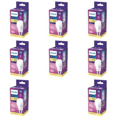 Imagem de Kit 8 Lâmpada Led Bulbo 13w = 90w 1311lm Bivolt Philips 3000k amarela 