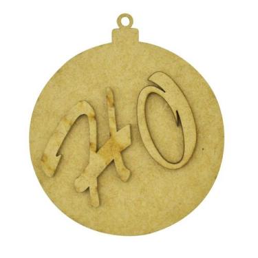 Imagem de Kit 10 Aplique Bola de Natal Lisa Ho 8,7cm Mdf Madeira - ATACADÃO DO A