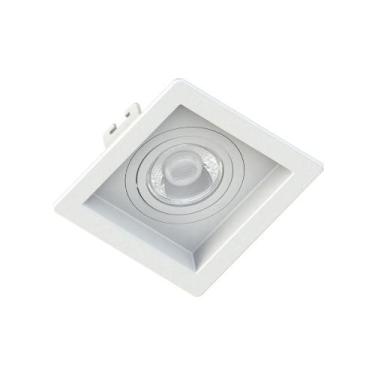 Imagem de Kit 5 Spot Embutir Quadrado Recuado Dicroica Mr16 Branco - Save Energy