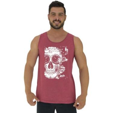 Imagem de Regata Clássica Masculina MXD Conceito Scribbled Skull, Vermelho claro