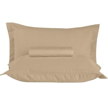 Imagem de Kit Colcha Queen Algodão Piquet Gênova Cores Teka 3 Peças, Bege