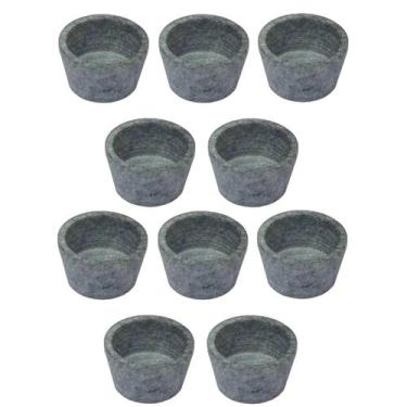 Imagem de Kit 10 Mini Molheira Tigela Molho Petisco Pedra Sabão 50ml - Industria