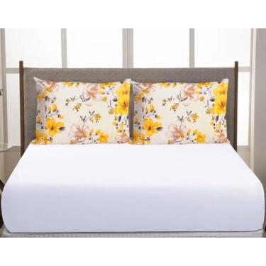 Imagem de Jogo De Lençol Elástico Casal Padrão Box 3 Peças 200 Fios Florença Bra