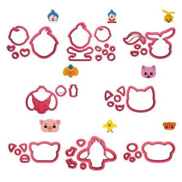 Imagem de Kit 8 Cortadores Turma Circo Palhaço  Plim Plim Sentado - DOCE IMPRESS