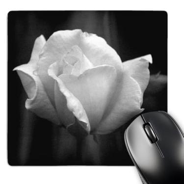 Imagem de 3dRose Mouse pad LLC 20 x 20 x 0,65 cm, preto e branco rosa única (mp_34607_1)