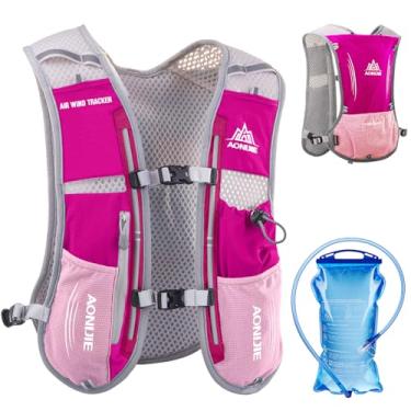 Imagem de Mochila Azarxis 5L Hydration Vest para corrida de trilhas maratonistas, Rose Red - With a Water Bladder (1.5l), Free size