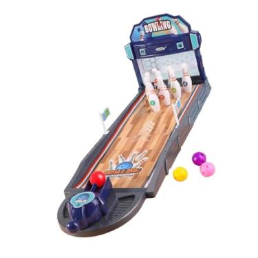 Imagem de menolana Conjunto de jogos de boliche de mesa, engraçado, minúsculo, mesa de boliche, jogo de mesa, brinquedos de boliche para crianças, presentes para, Azul