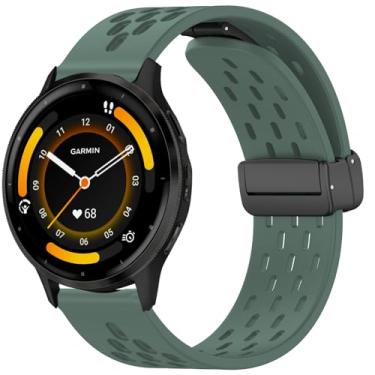 Imagem de Compatível com Garmin Vivoactive 4 Bands, Lamshaw 22 mm Liberação Rápida de Silicone Macio Respirável Borboleta Magnética Clousure Sport Replacemet Pulseiras Acessórios Pulseira Compatível com Garmin Venu 2/Forerunner 255/Forerunner 255 Music/Forerunner 265/Forerunner 745/First Avenger/Darth Vader (