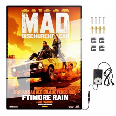 Imagem de cjgyz A1 Moldura de pôster de filme retroiluminada de LED, tamanho de pôster de 59 x 84 cm, moldura brilhante para publicidade, folhetos e menus de restaurantes, preto (preto, A1)