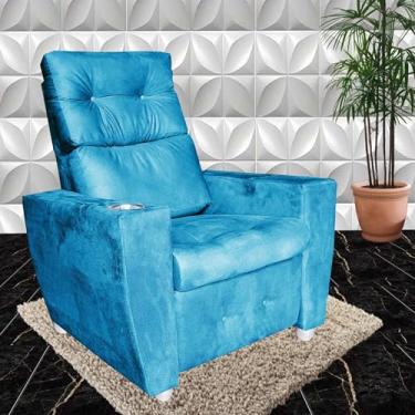 Imagem de Poltrona Para Idoso Reclinável 3 Posições Magazine Turquesa