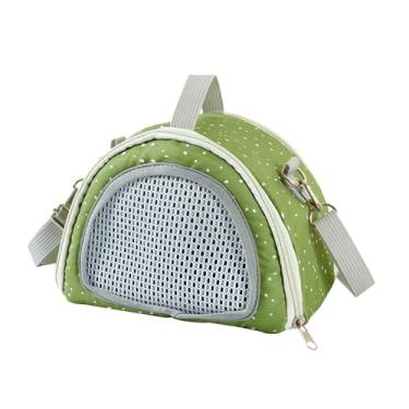 Imagem de Nishiyuenyi Saco de Transporte de Hamster Chinchila Gaiola de Saída Respirável Pet Bolsa Ao Ar Livre com Janela de Malha Portátil para Esquilo Rato, Verde