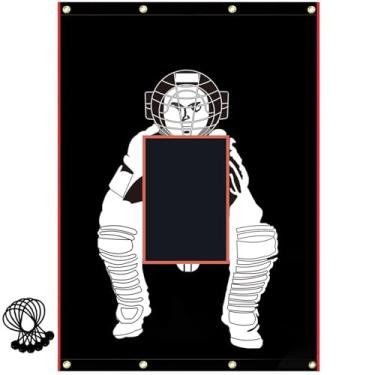 Imagem de Supvision Batting Cage Backstop Com Strike Zone 600D ~ 1680D Pvc Revestido De Tecido Oxford Vinil Beisebol Backstop Com Catcher Softball Pitcher Training Equipment Aid (5 X 6 Pés-600D)