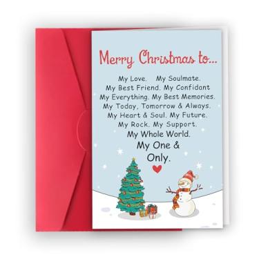 Imagem de XXDJLP Cartão de Feliz Natal para Namorado Marido, Cartão de Natal Romântico Presente para Esposa Namorada, Poema Fofo Presentes de Natal para Mulheres e Homens, Feliz Natal para Amar