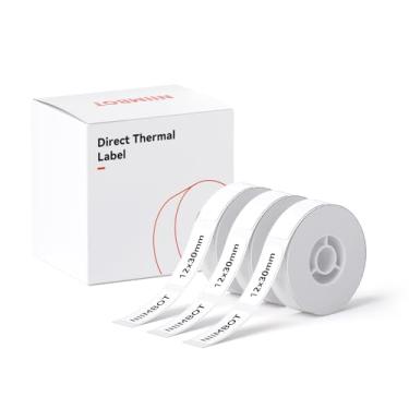 Imagem de NIIMBOT Fita de etiquetagem para etiquetadora D11/D110/D101, 12 x 30 mm, 3 rolos para substituição de fita de etiquetagem de escritório doméstico, branca