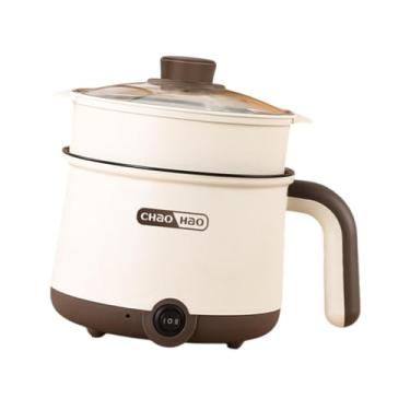 Imagem de IEUDNS Panelas elétricas Ramen Cooker, Doméstico com vaporizador, Panela portátil para macarrão Mini panela para aveia, macarrão, 1-2 pessoas Bolinho de,