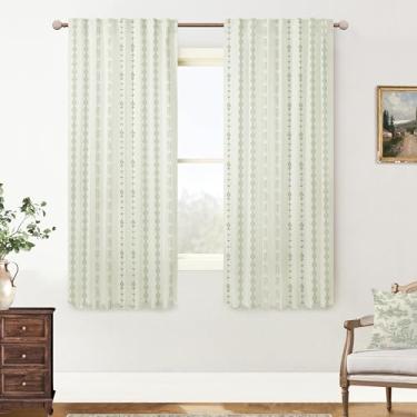 Imagem de Cortinas Lino Rosa Blackout de 153 cm, Cortinas Estampadas Pretas Cinza Verde e Branco para Quarto e Sala de Estar