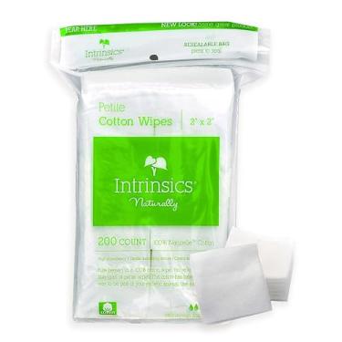 Imagem de Intrinsics Pequenos quadrados de algodão – 5 cm x 5 cm, 4 camadas, 100% algodão puro para remoção de maquiagem, limpeza facial e cuidados com as unhas, sem fiapos (200 unidades)