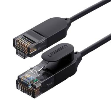 Imagem de Cabo de Rede RJ45 Cat6 UTP Macho 5M Preto Conexão Rápida Estável Internet Segura Para Jogos Streaming Alta Definição Ideal Escritórios Residências Flexível