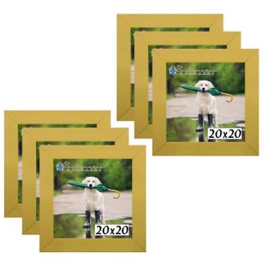 Imagem de Kit 6 Porta Retrado Molduras 20x20 Amarelo - Santamaria Molduras