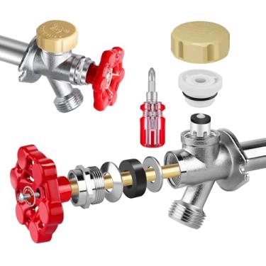 Imagem de Kit de reparo de torneira externa, kit de reparo de torneira externa ASSE 1019-A, disjuntor a vácuo e kit de substituição de alça para válvulas Sillcock antisifão sem geada, kit de serviço completo de