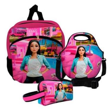 Imagem de Kit Escolar Mochila de Costas + Lancheira + Necessaire Plus – ISOPRENE – Menina Glamour-Unissex