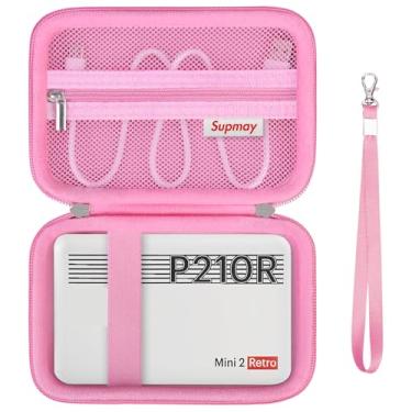 Imagem de Supmay Estojo rígido para impressora fotográfica portátil KODAK Mini 2 Retro 4PASS, suporte de armazenamento de viagem para impressora instantânea com bolso de malha com zíper para cabo USB e outros
