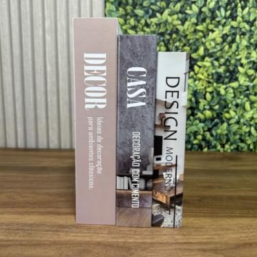 Imagem de Kit 3 Caixas Livro Decorativo Porta Objetos Decoração Casa Sala Multiuso Jogo de Livros Decorativos (Decor)