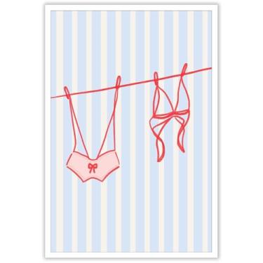 Imagem de Arte de parede em tela de biquíni fofo, moderno, moderno, verão, praia, pôster, coquete, cowgirl, coquete, estampa estética, pintura para casa, apartamento, banheiro, meninas, quarto, decoração de