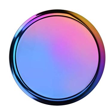 Imagem de Bandeja de porção de aço inoxidável, frutas que servem bandeja, bandeja de porção redonda para segurar conjuntos de chá, frutas, itens alimentares e muito mais (Colorful)