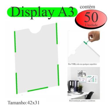 Imagem de 50 Display a3 expositor folhas quadro avisos parede PET VERT - INDÚSTR